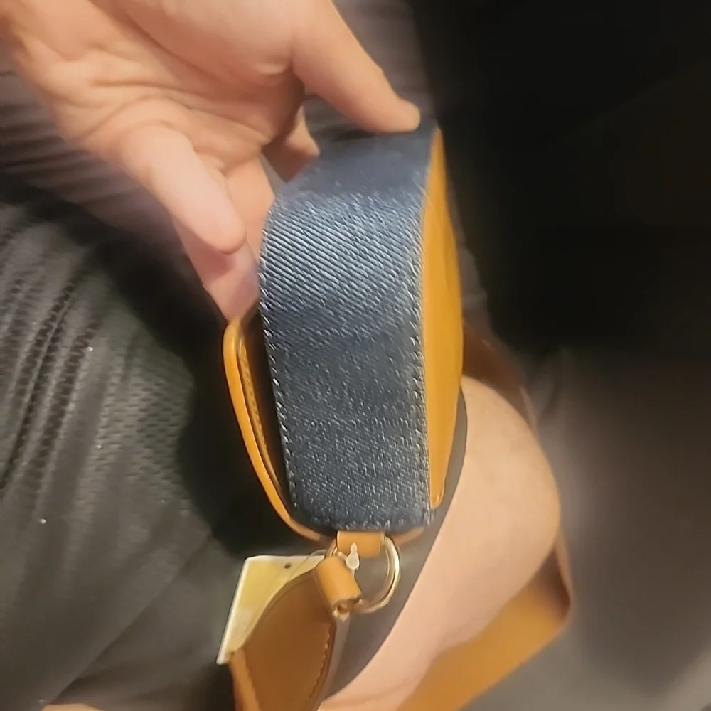 Michael Kors Denim and Tan Leather Crossbody Bag - Blue - Picture 6 of 8